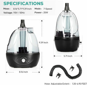 Reptile Fogger Terrarium Humidifier - Adjustable Fog Output - 2.2 Liter Tank