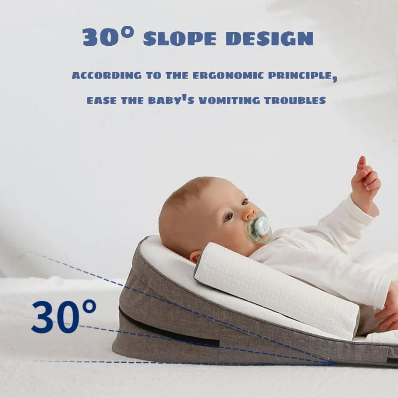 Baby Wedge Side Sleeping Pillow Bed Reflux Anti Roll Newborn Bed