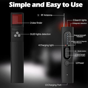 Hidden Camera Detector (Military Grade, with built-in RF and GPS Tracking Detection)