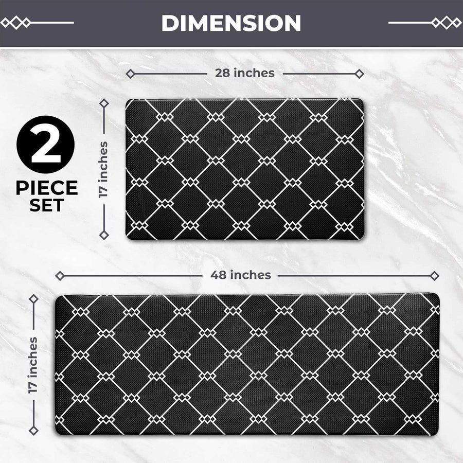 Anti Fatique Cushioned Kitchen Mats - 2 Piece Set