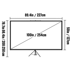 Premium Outdoor Projector Screen with Stand | 100" HD 4K | 16:9